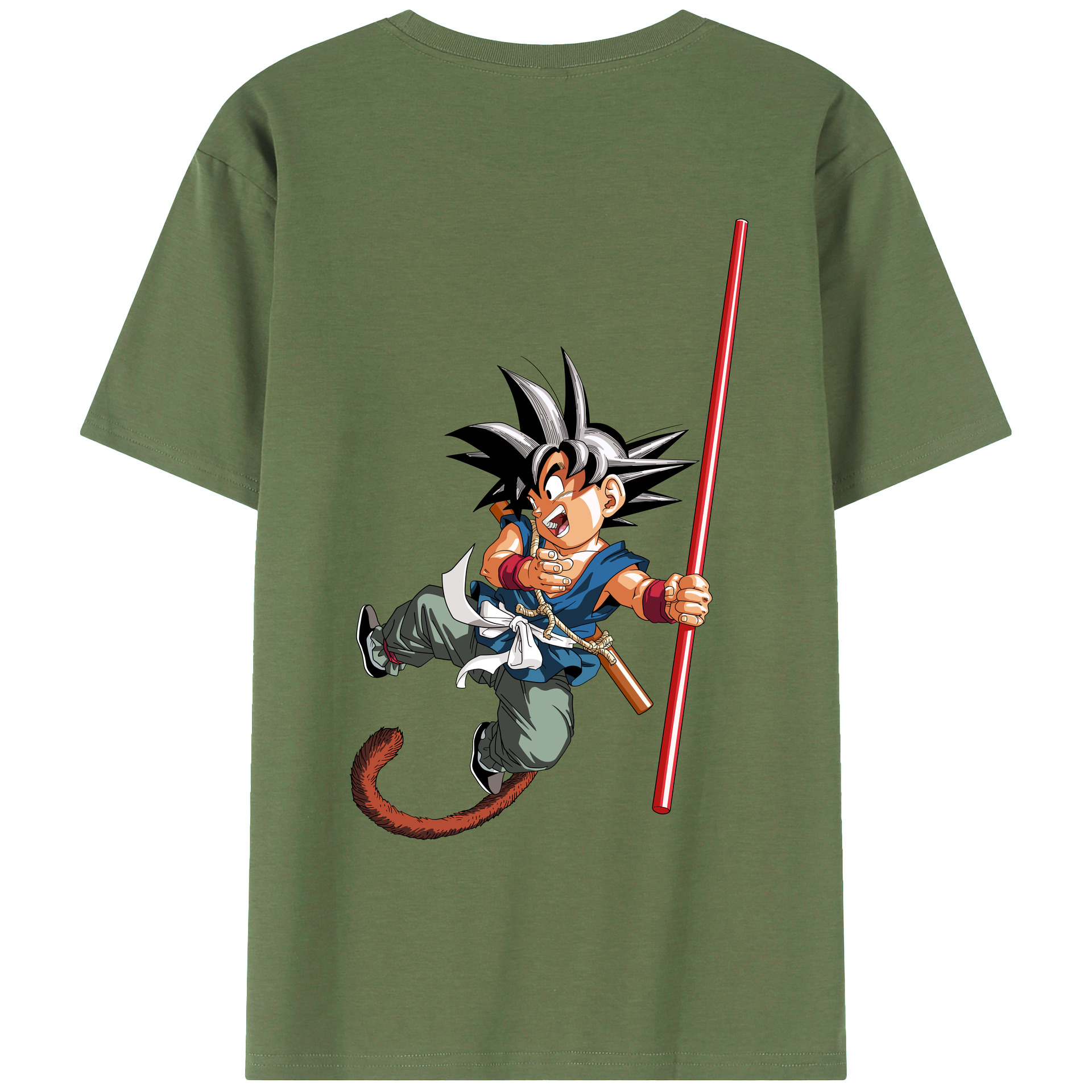 （画像用） ドラゴンボール 孫悟空（そん ごくう）Son Goku カカロット DRAGON BALL Kakarotto 綿100％ メンズ半袖Tシャツ（バックプリント） 通気性